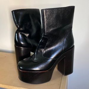 Jeffrey Campbell Mexique platform black leather boots